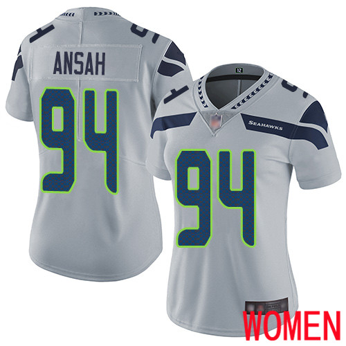 Seattle Seahawks Limited Grey Women Ezekiel Ansah Alternate Jersey NFL Football 94 Vapor Untouchable